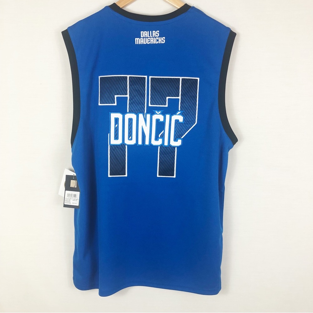 NWT NBA Dallas Mavericks Luca Doncic Basketball Jersey | Blue White Black | L